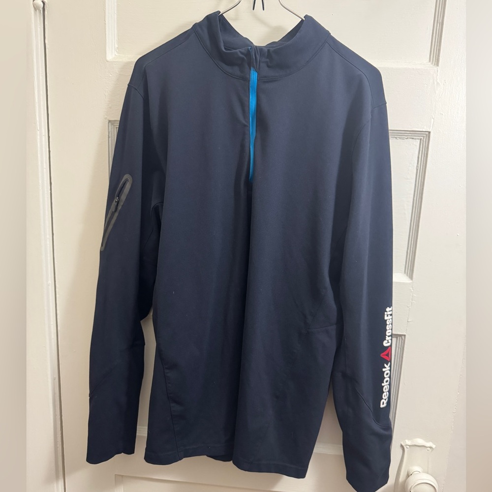 Reebok Blue Performance Jacket With 1/4 Zip - image 1